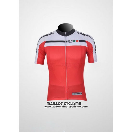 2011 Maillot Ciclismo Giordana Blanc et Rouge Manches Courtes et Cuissard