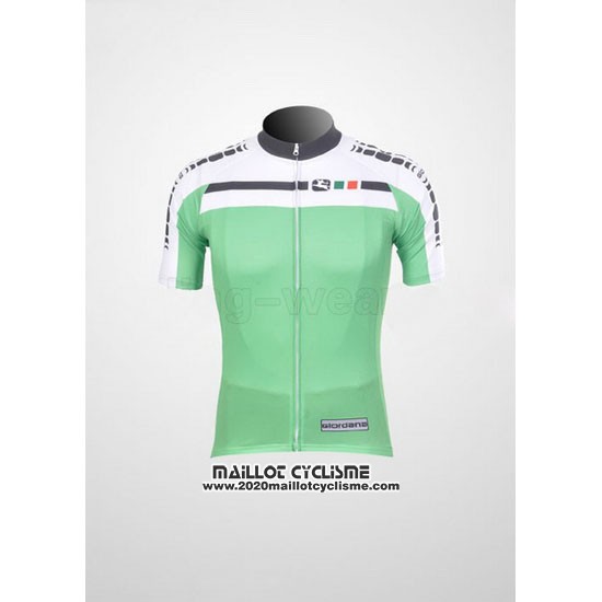 2011 Maillot Ciclismo Giordana Blanc et Vert Manches Courtes et Cuissard