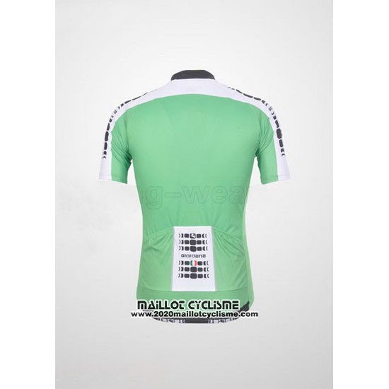 2011 Maillot Ciclismo Giordana Blanc et Vert Manches Courtes et Cuissard