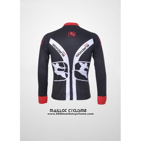 2011 Maillot Ciclismo Giordana Rouge et Noir Manches Longues et Cuissard