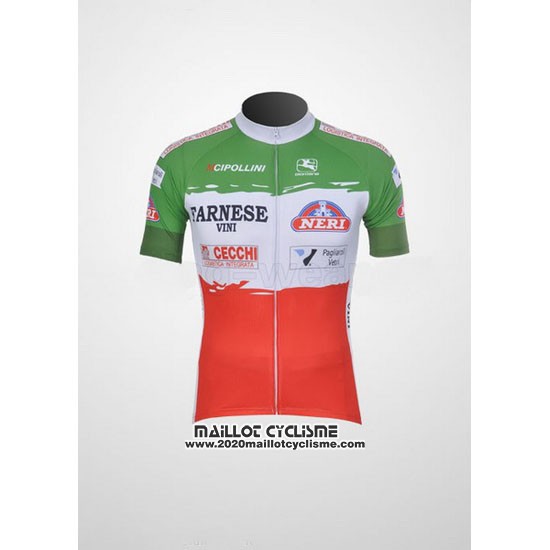 2011 Maillot Ciclismo Giordana Rouge et Vert Manches Courtes et Cuissard