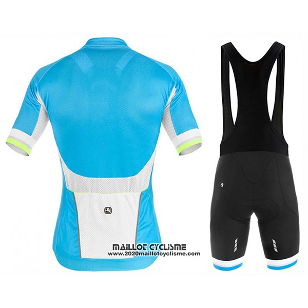 2017 Maillot Ciclismo Giordana Silver Line Azur Manches Courtes et Cuissard