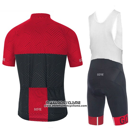 2018 Maillot Ciclismo Gore C3 Optiline Rouge et Noir Manches Courtes et Cuissard