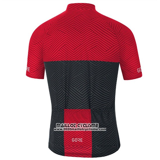2018 Maillot Ciclismo Gore C3 Optiline Rouge et Noir Manches Courtes et Cuissard