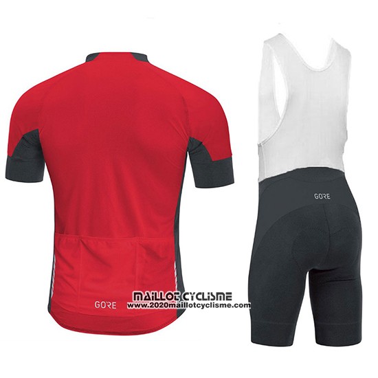2018 Maillot Ciclismo Gore C7 Cc Noir et Rouge Manches Courtes et Cuissard