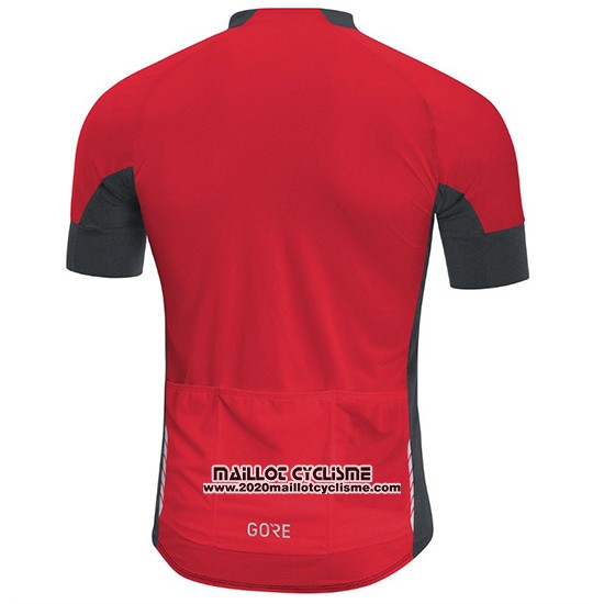 2018 Maillot Ciclismo Gore C7 Cc Noir et Rouge Manches Courtes et Cuissard