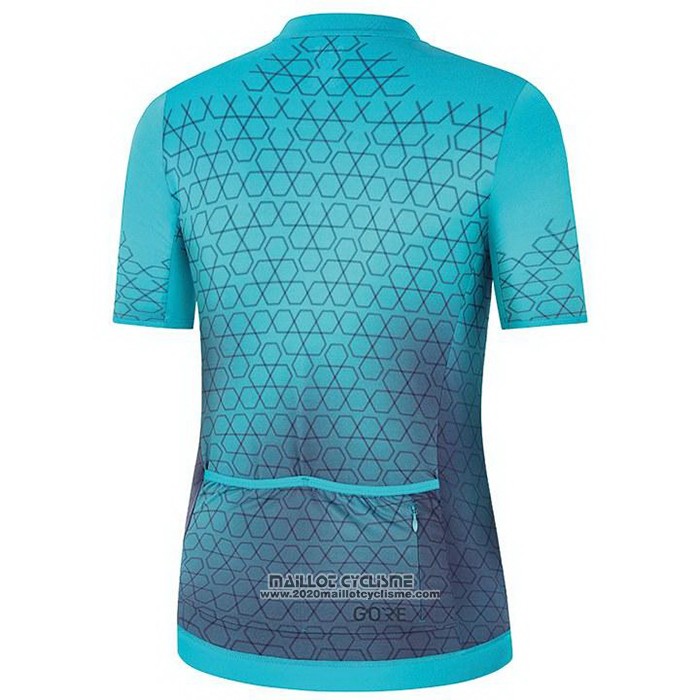 2021 Maillot Cyclisme Gore Bleu Manches Courtes et Cuissard