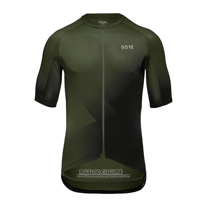2022 Maillot Cyclisme Gore Vert Noir Manches Courtes et Cuissard
