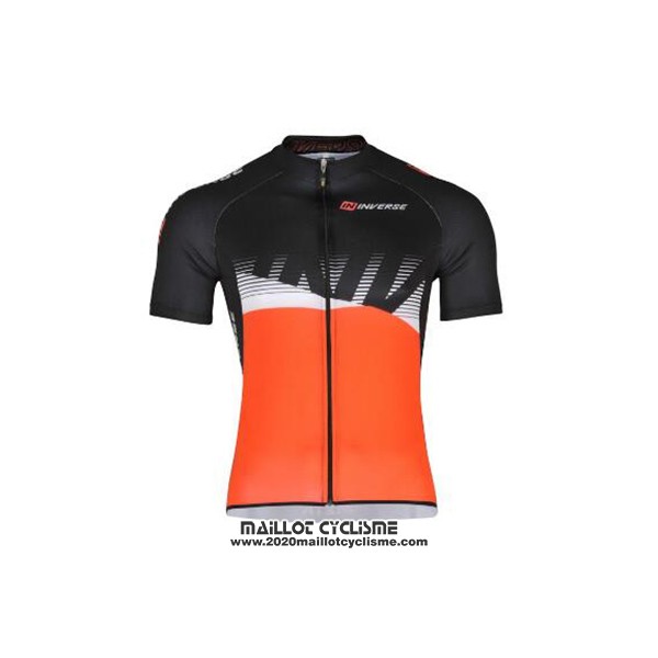 2017 Maillot Ciclismo Inverse Noir et Orange Manches Courtes et Cuissard