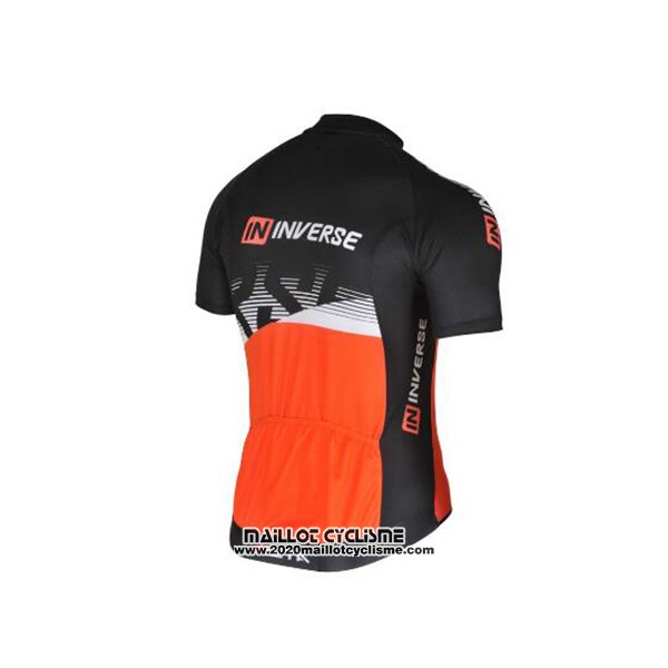 2017 Maillot Ciclismo Inverse Noir et Orange Manches Courtes et Cuissard