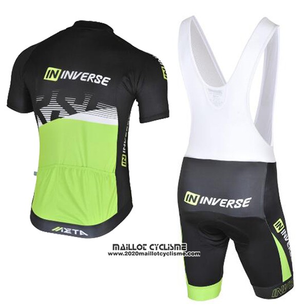 2017 Maillot Ciclismo Inverse Noir et Vert Manches Courtes et Cuissard