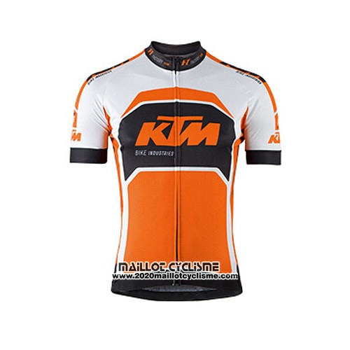 2015 Maillot Ciclismo KTM Blanc et Orange Manches Courtes et Cuissard