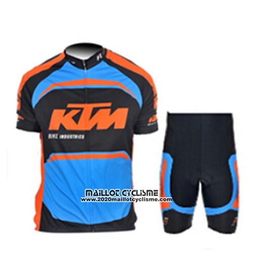 2015 Maillot Ciclismo KTM Bleu et Orange Manches Courtes et Cuissard
