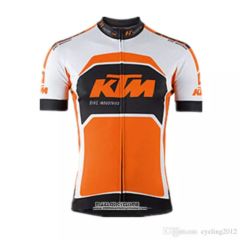 2018 Maillot Ciclismo KTM Blanc Orange Manches Courtes et Cuissard