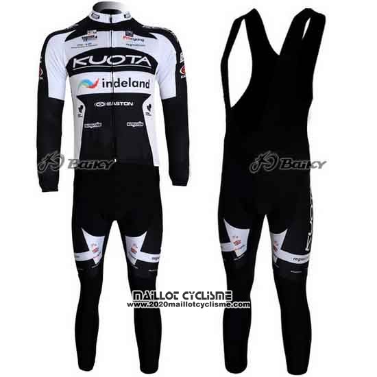 2010 Maillot Ciclismo Kuota Noir et Blanc Manches Longues et Cuissard