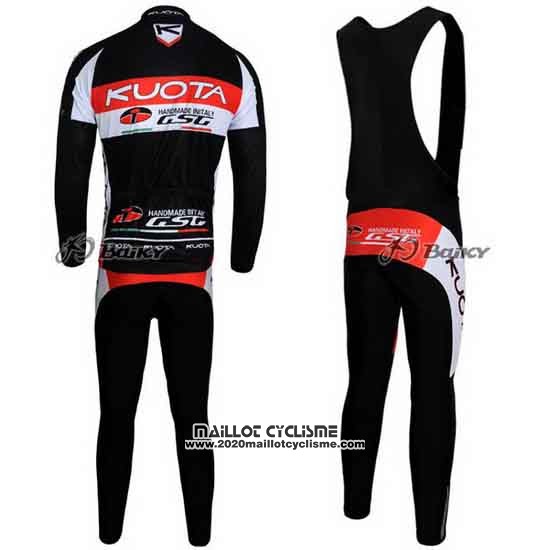 2011 Maillot Ciclismo Kuota Noir et Blanc Manches Longues et Cuissard