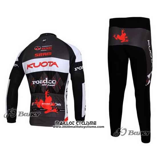 2011 Maillot Ciclismo Kuota Noir et Gris Manches Longues et Cuissard