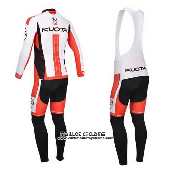 2013 Maillot Ciclismo Kuota Blanc et Rouge Manches Longues et Cuissard