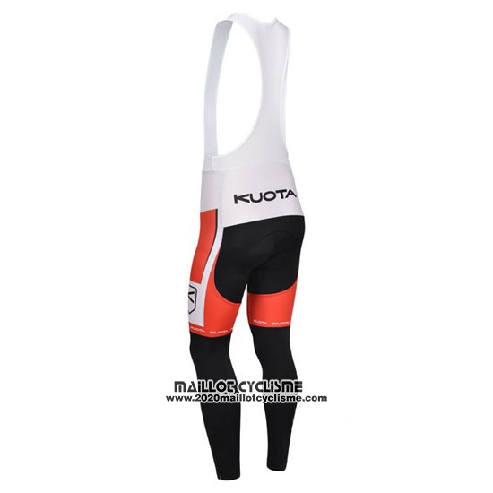 2013 Maillot Ciclismo Kuota Blanc et Rouge Manches Longues et Cuissard