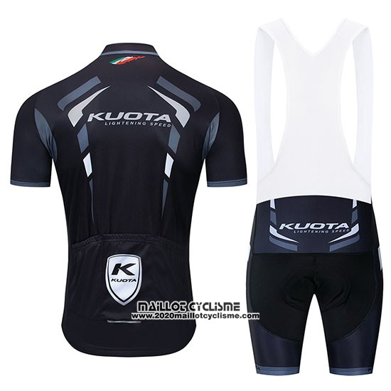 2019 Maillot Ciclismo Kuota Noir Blanc Manches Courtes et Cuissard
