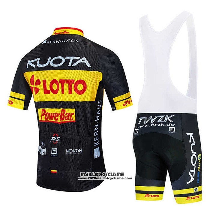 2020 Maillot Ciclismo Kuota Noir Jaune Manches Courtes et Cuissard