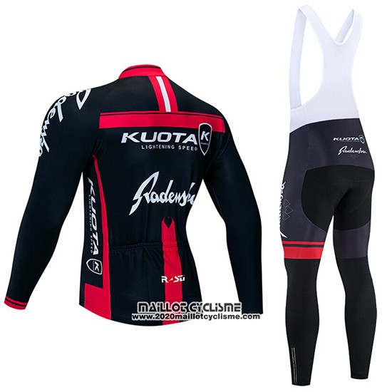 2020 Maillot Ciclismo Kuota Noir Rouge Manches Longues et Cuissard