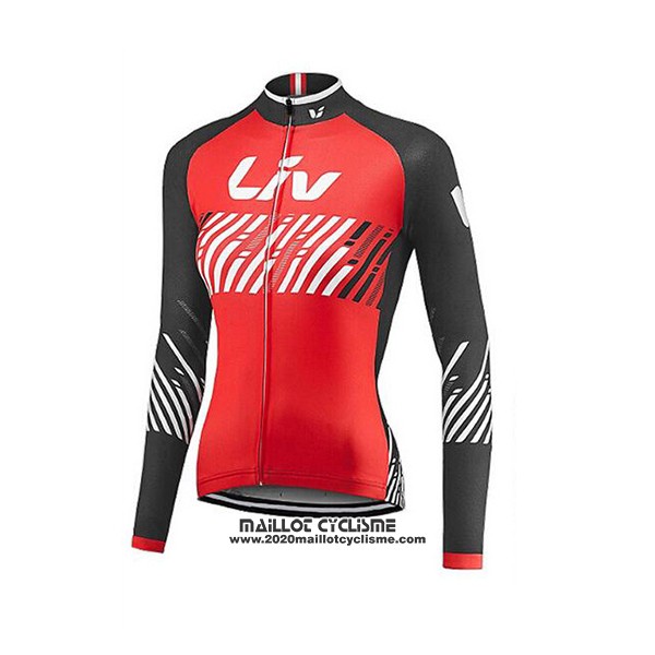2017 Maillot Ciclismo Liv Rouge Manches Longues et Cuissard