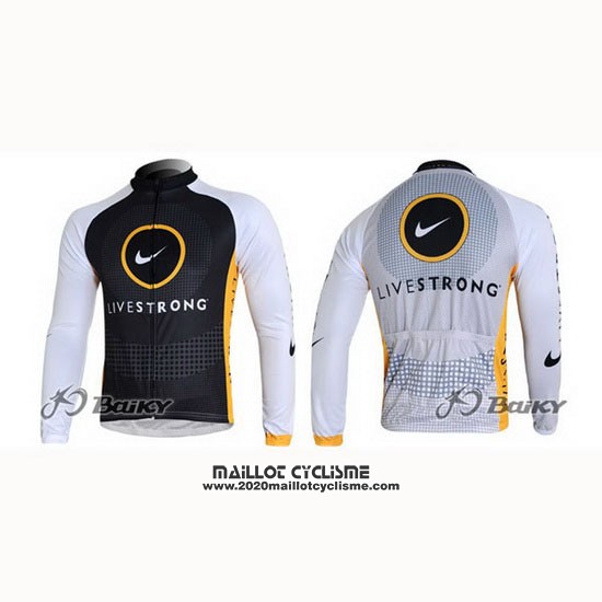 2010 Maillot Ciclismo Livestrong Noir Manches Longues et Cuissard