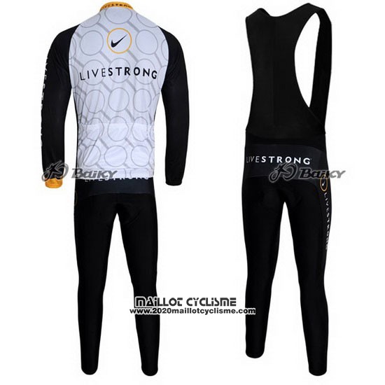 2011 Maillot Ciclismo Livestrong Noir et Jaune Manches Longues et Cuissard