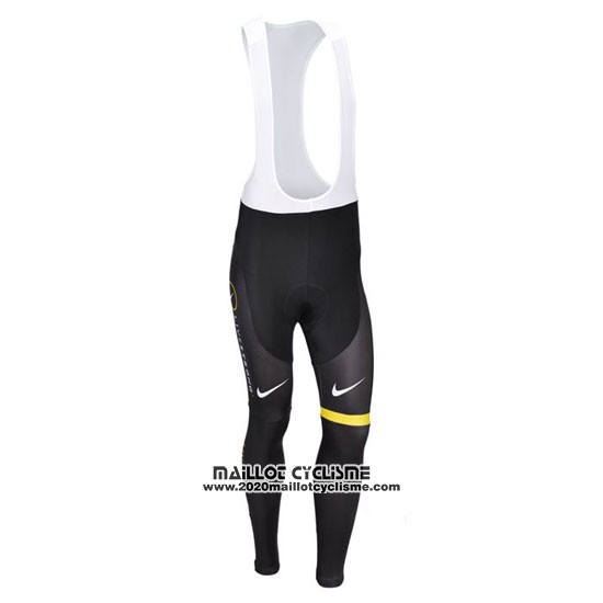 2013 Maillot Ciclismo Livestrong Noir et Jaune Manches Longues et Cuissard