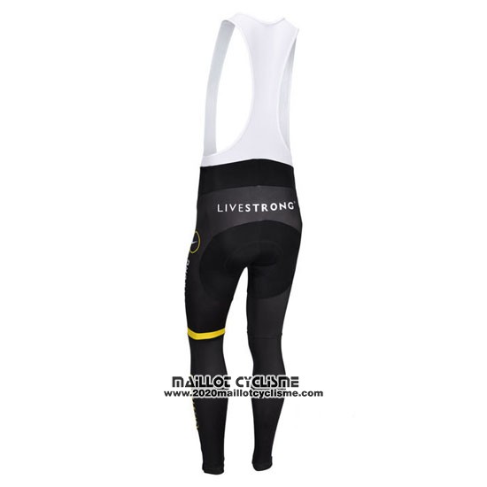 2013 Maillot Ciclismo Livestrong Noir et Jaune Manches Longues et Cuissard