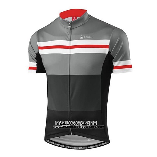 2018 Maillot Ciclismo Loffler Noir Gris Manches Courtes et Cuissard