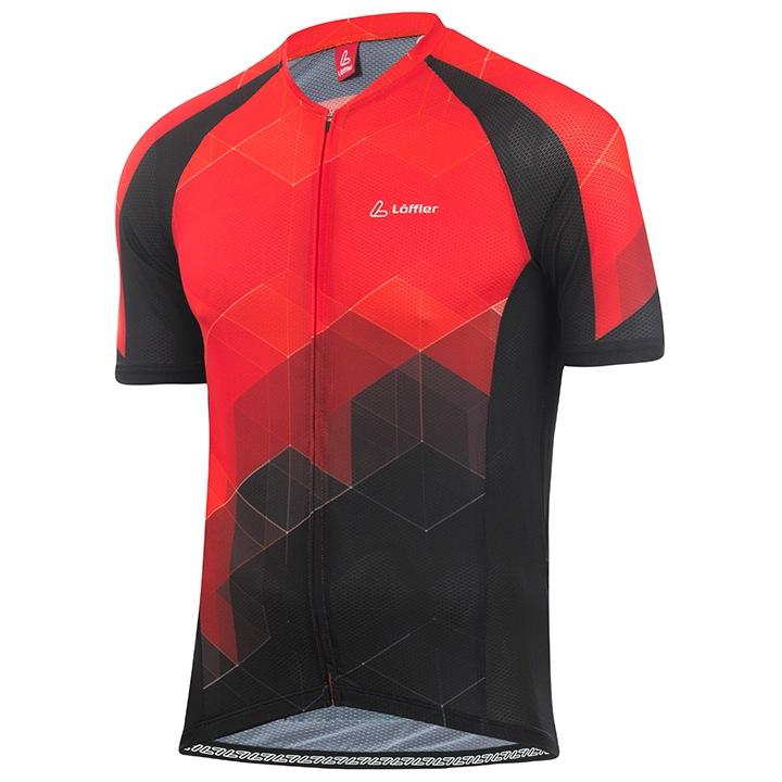 2020 Maillot Cyclisme Loffler Noir Rouge Manches Courtes et Cuissard