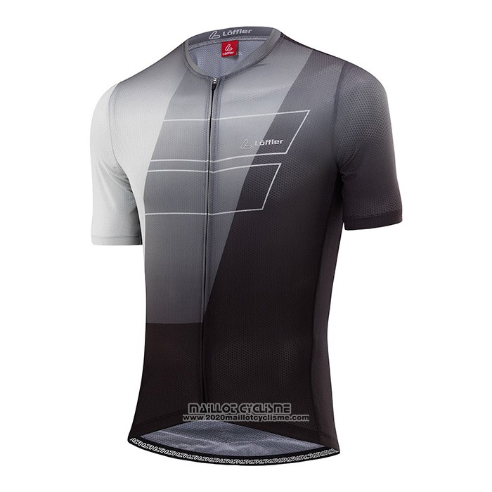 2022 Maillot Cyclisme Loffler Noir Blanc Gris Manches Courtes et Cuissard