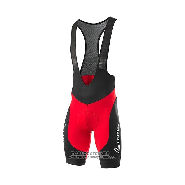 2022 Maillot Cyclisme Loffler Noir Rouge Manches Courtes et Cuissard