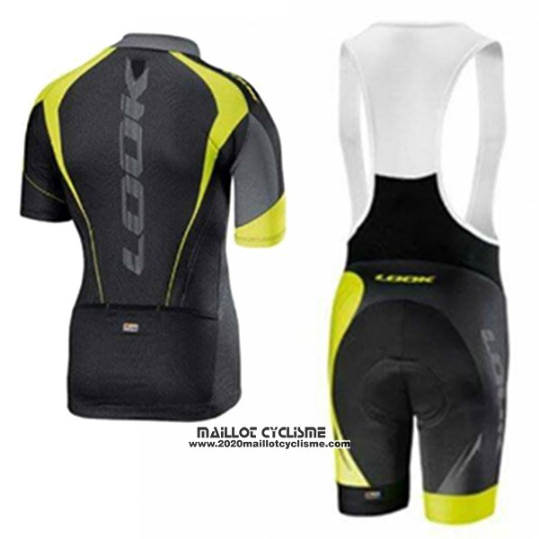 2017 Maillot Ciclismo Look Noir et Vert Manches Courtes et Cuissard