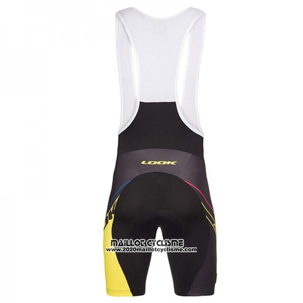 2017 Maillot Ciclismo Look Pro Equipo Noir et Jaune Manches Courtes et Cuissard