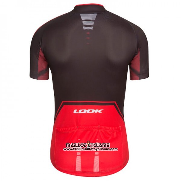 2017 Maillot Ciclismo Look Pro Equipo Noir et Rouge Manches Courtes et Cuissard