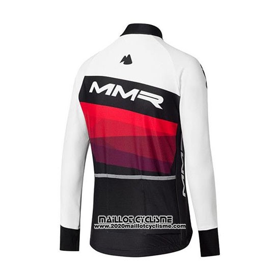 2020 Maillot Ciclismo MMR Blanc Noir Rouge Manches Longues et Cuissard