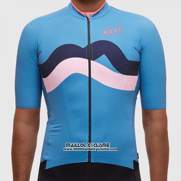 2017 Maillot Ciclismo MAAP Fat Stripe Bleu Manches Courtes et Cuissard