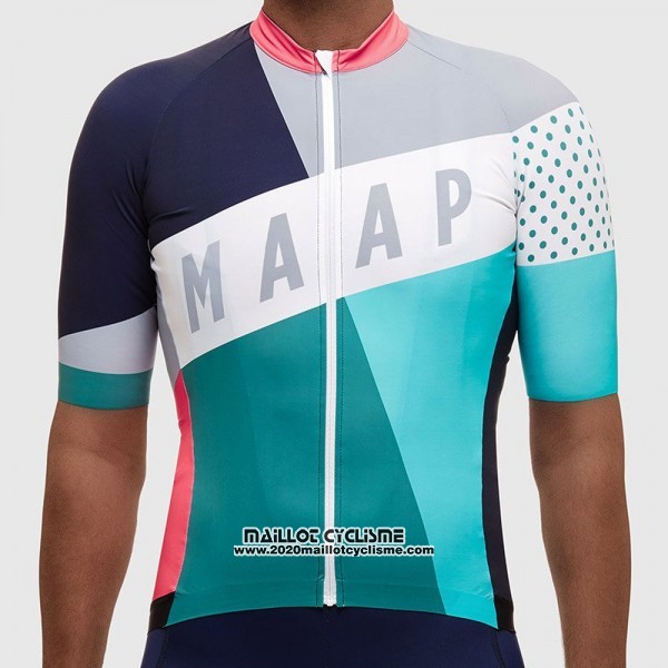2017 Maillot Ciclismo MAAP Gris et Azur Manches Courtes et Cuissard