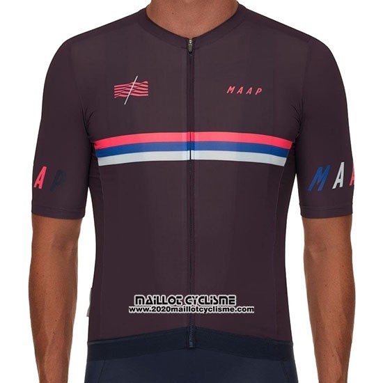 2019 Maillot Ciclismo MAAP Nationals Mulberry Marron Manches Courtes et Cuissard