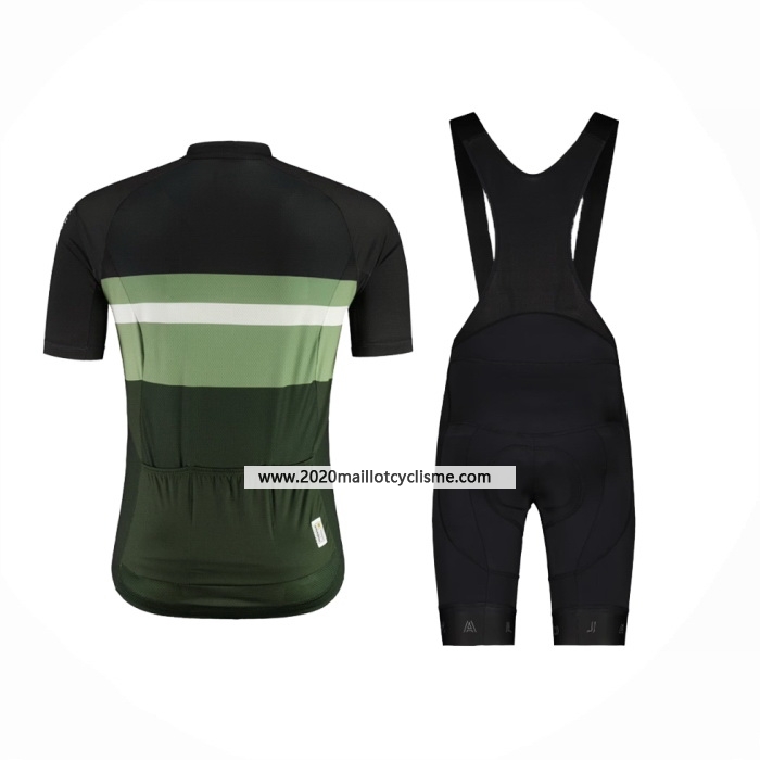 2024 Maillot Cyclisme Maloja Noir Vert Manches Courtes Et Cuissard