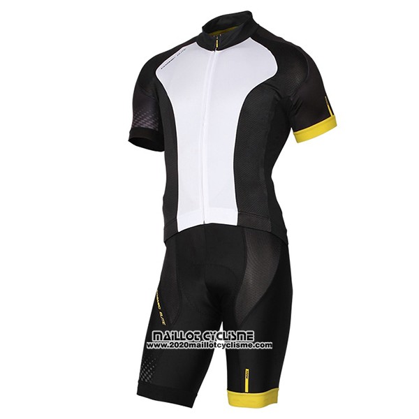 2017 Maillot Ciclismo Mavic Blanc et Noir Manches Courtes et Cuissard