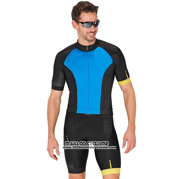 2017 Maillot Ciclismo Mavic Bleu et Noir Manches Courtes et Cuissard