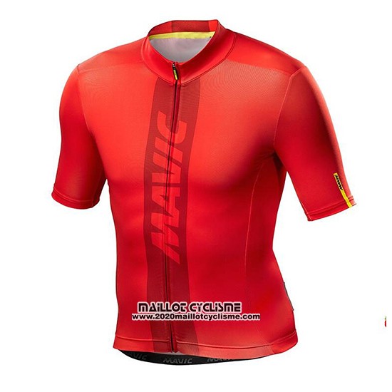 2018 Maillot Ciclismo Mavic Rouge Manches Courtes et Cuissard