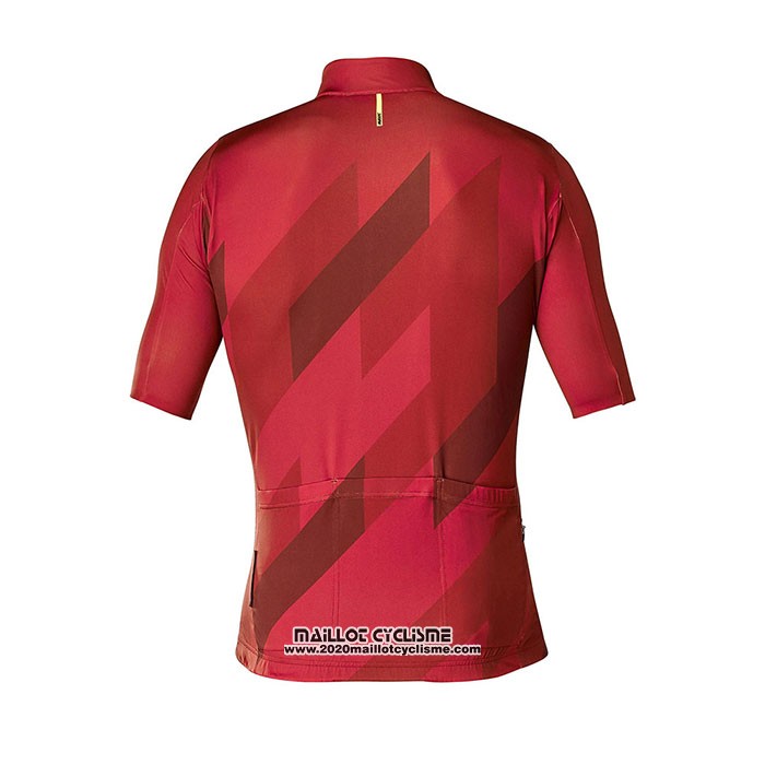 2020 Maillot Ciclismo Mavic Noir Rouge Manches Courtes et Cuissard