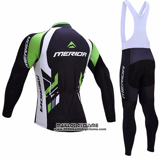 2017 Maillot Ciclismo Merida Noir et Blanc Manches Longues et Cuissard