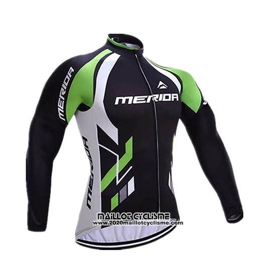 2017 Maillot Ciclismo Merida Noir et Blanc Manches Longues et Cuissard