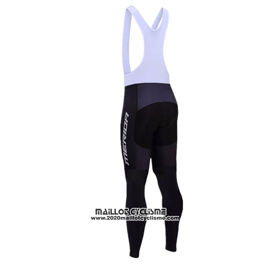 2017 Maillot Ciclismo Merida Noir et Blanc Manches Longues et Cuissard